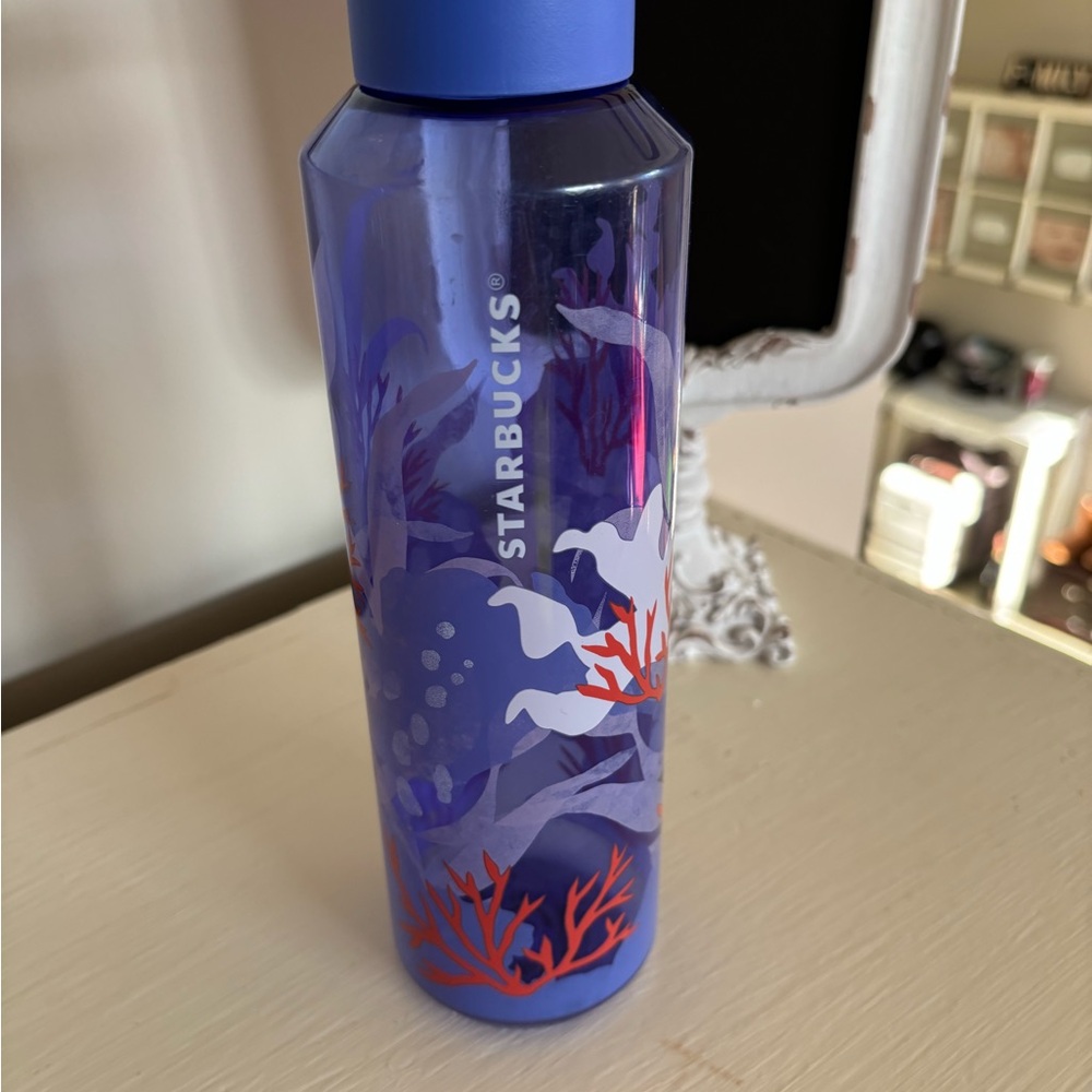 Starbucks Blue Floral Water Bottle 2021 Edition